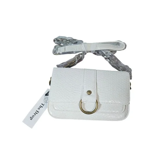 The Drop Avalon Crossbody Bag Women OS Ivory NEW Faux Snake Skin GH27122-IVORY - Picture 9 of 10